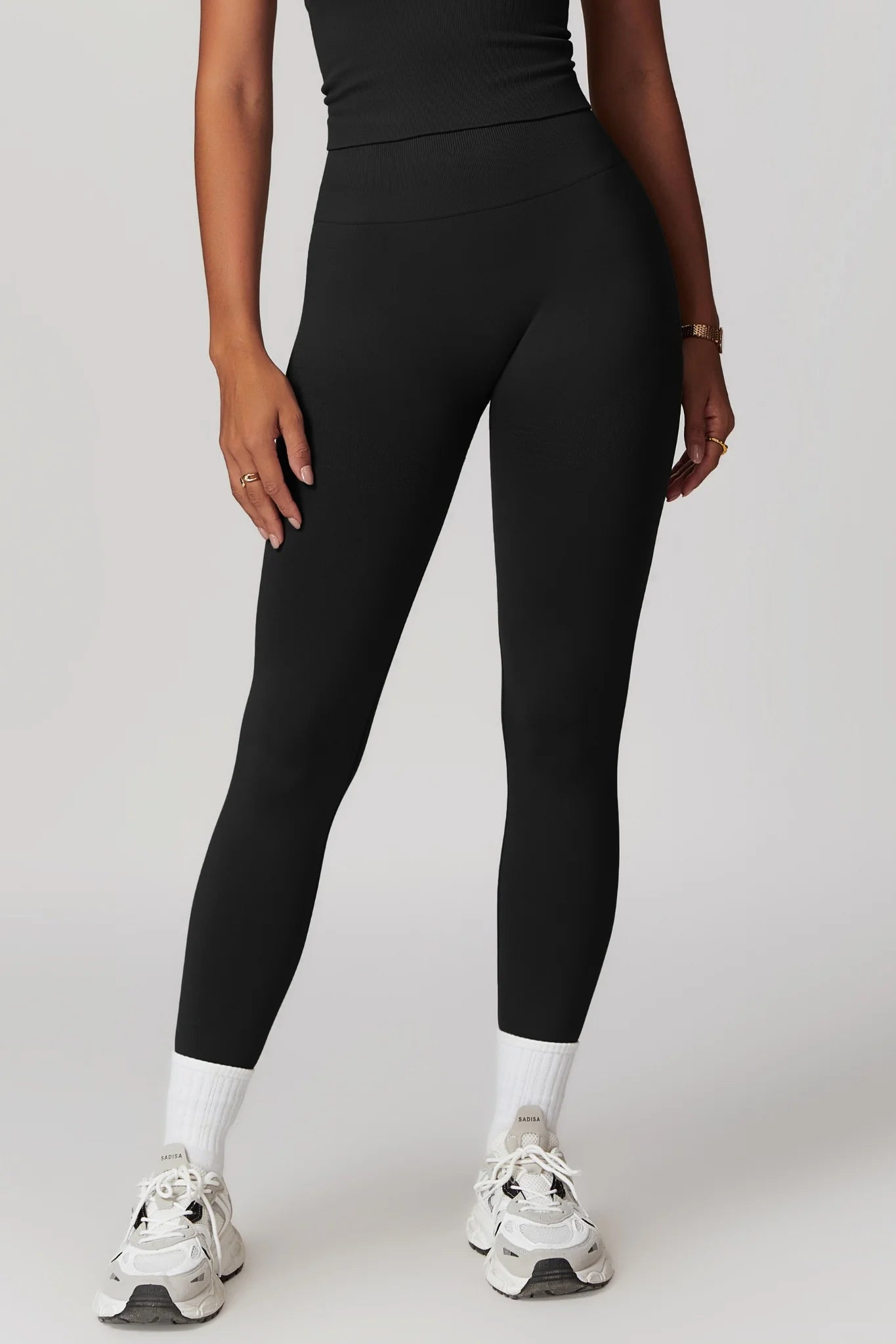 Chloe Racer Top & Leggings Set - Black