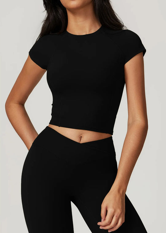 Cropped Black T-Shirt Frontside#color_black