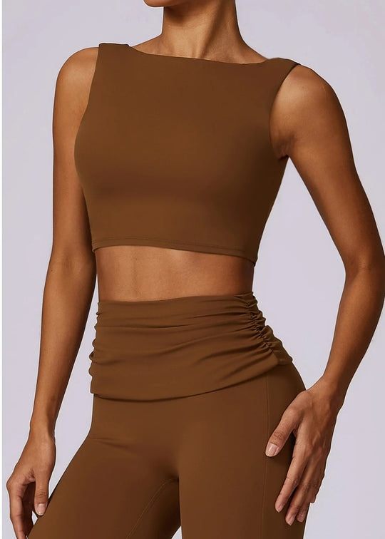 Brown Crop Top Frontside#color_chocolate