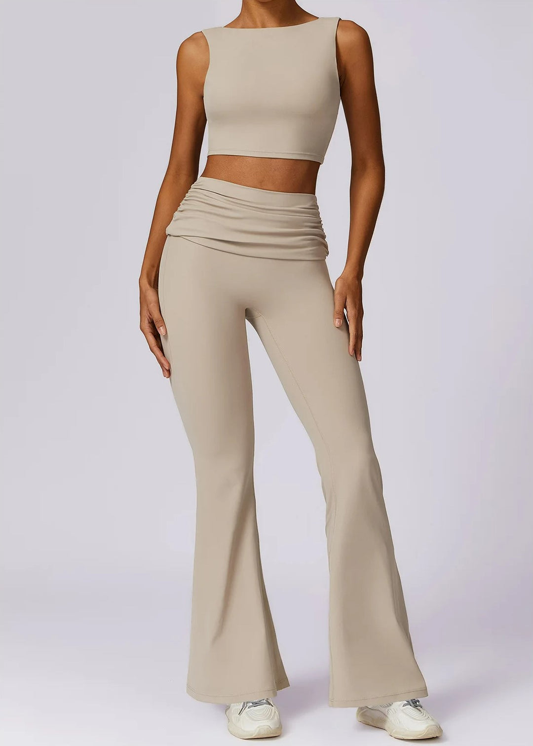 Beige Crop Top Frontside#color_sand