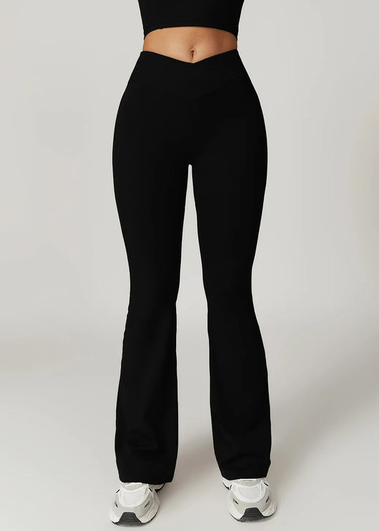 Black Flared Leggings Frontside#color_black