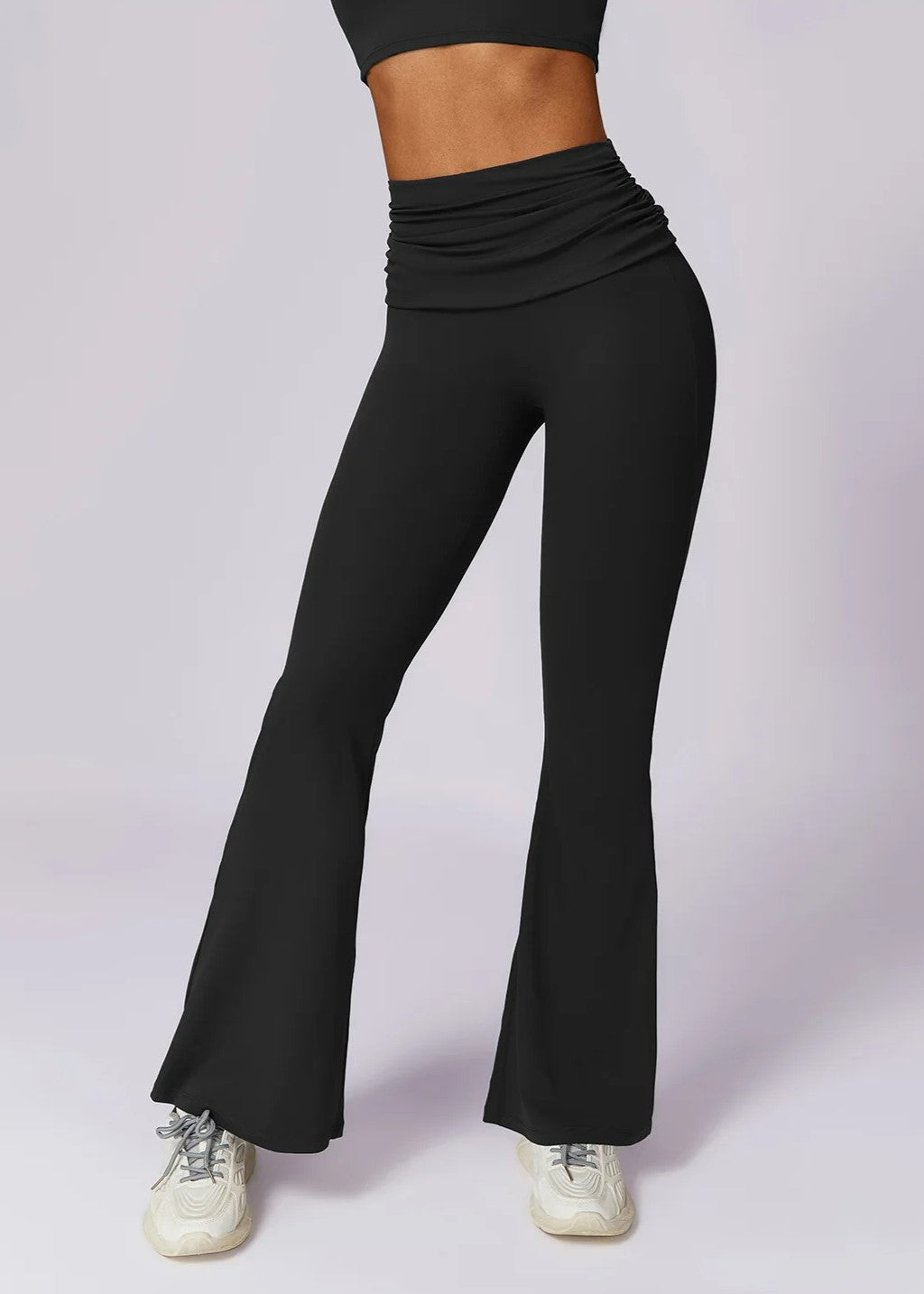 Black Flared Leggings Frontside#color_black