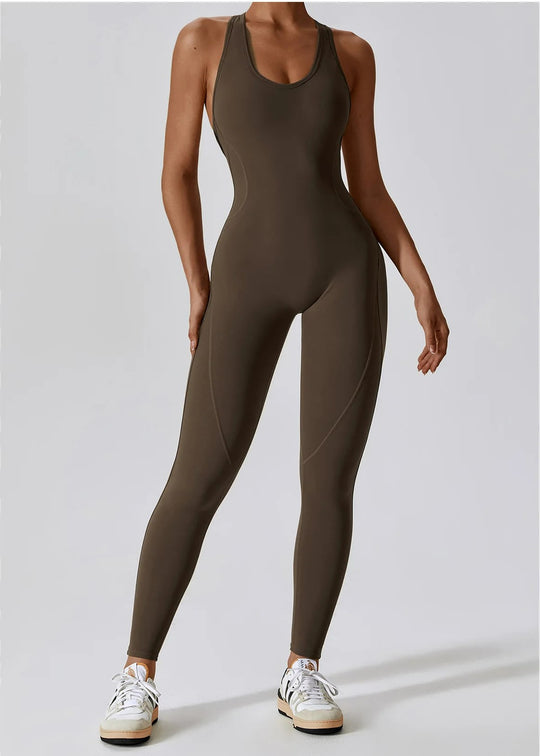 Brown Jumpsuit Frontside#color_coffee