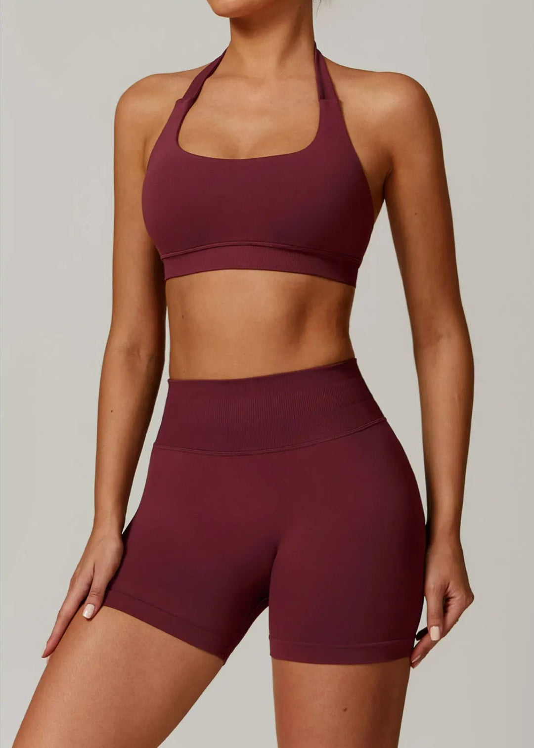 Red Sports Bra Frontside#color_burgundy