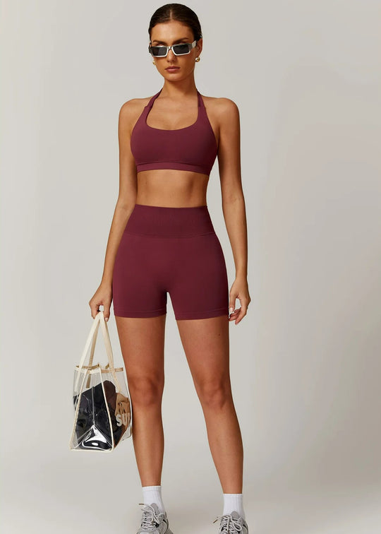 Red Sports Bra Frontside#color_burgundy