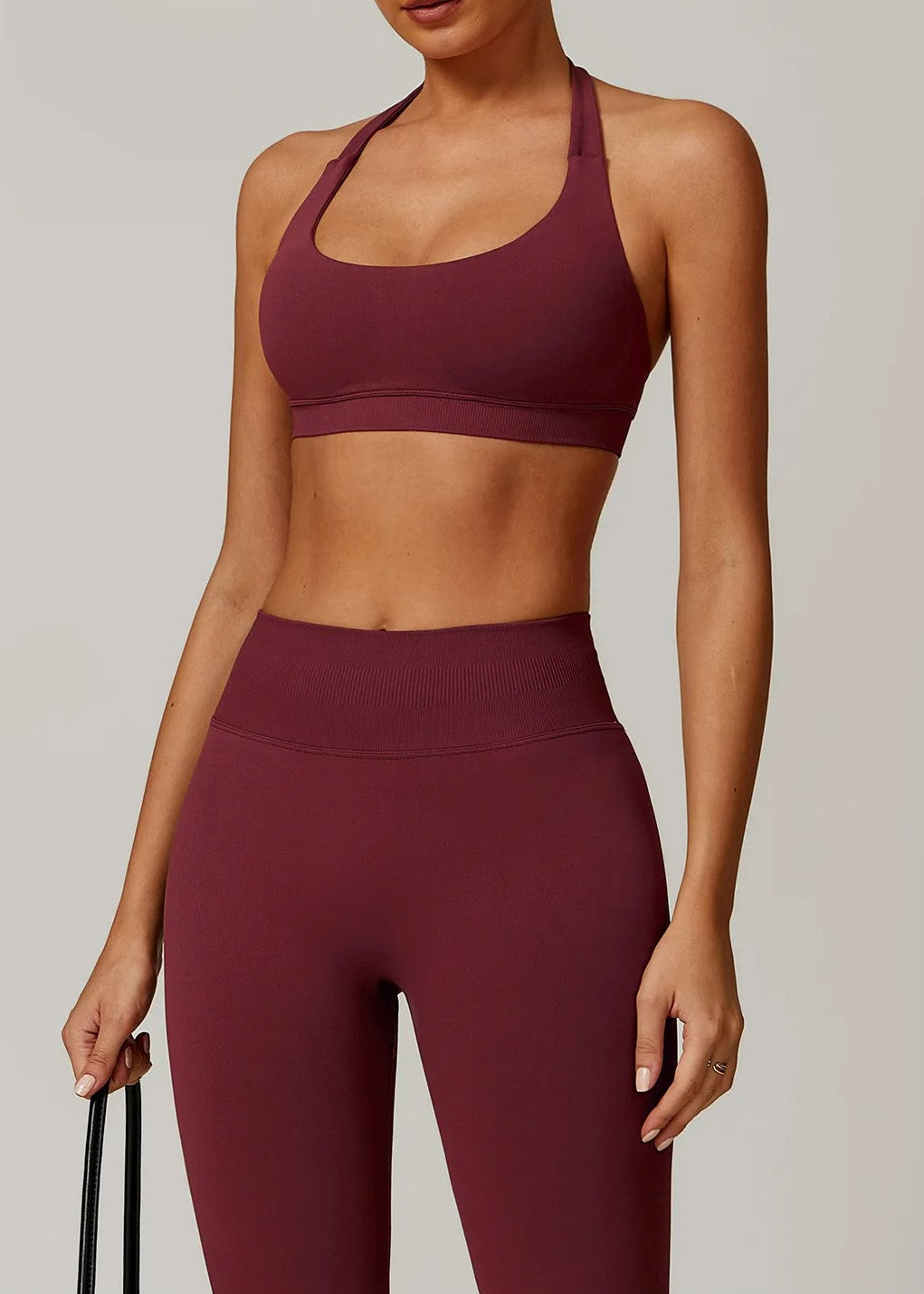 Red Sports Bra Frontside#color_burgundy