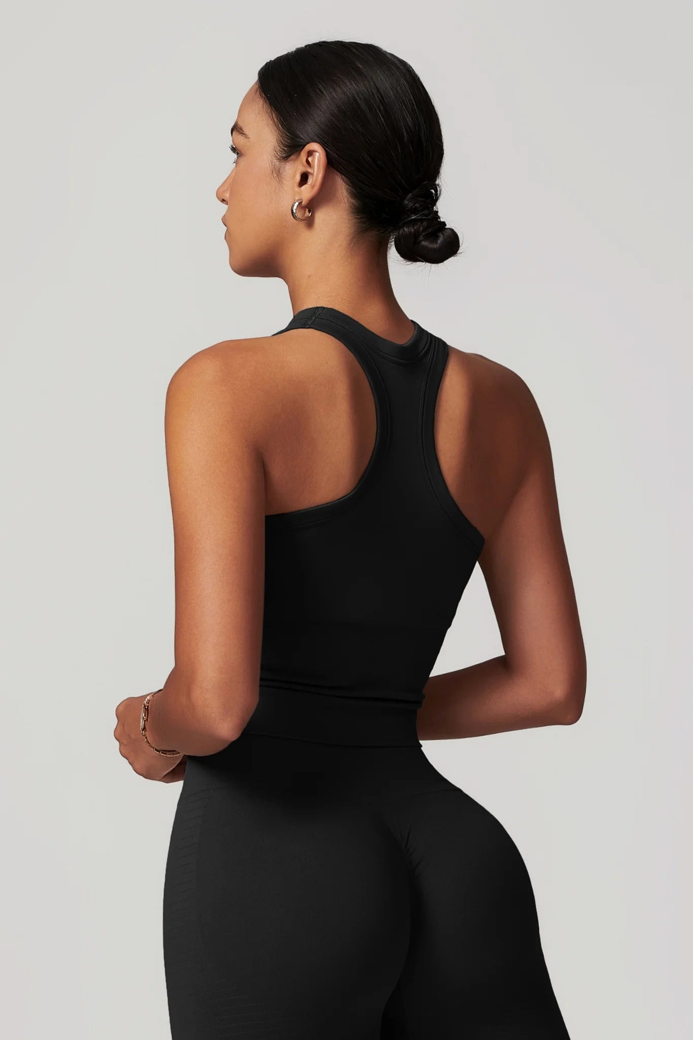 Chloe Racer Top & Leggings Set - Black