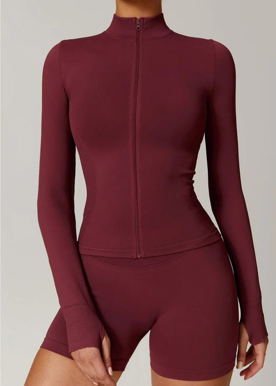 Red Zip Up Frontside#color_burgundy