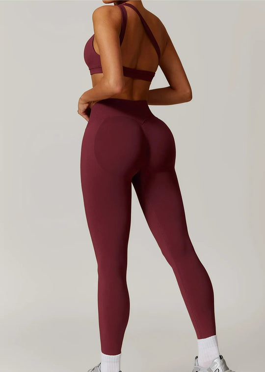 Red Sports Bra Backside#color_burgundy