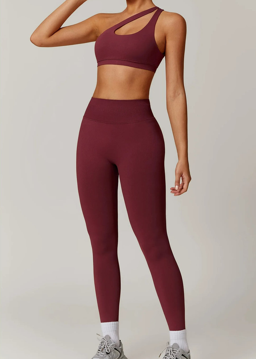 Red Sports Bra Frontside#color_burgundy