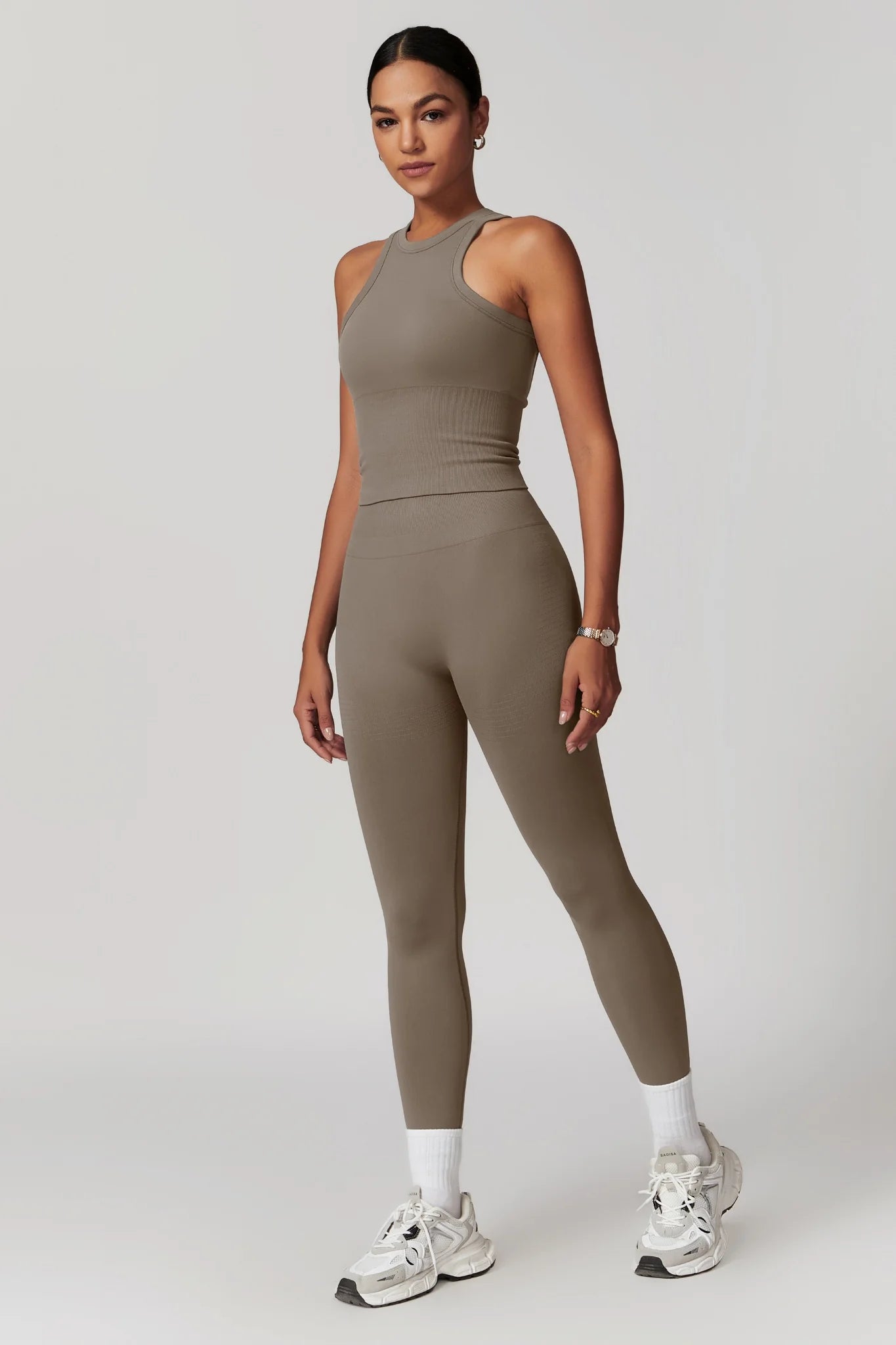 Chloe Racer Top & Leggings Set - Sand