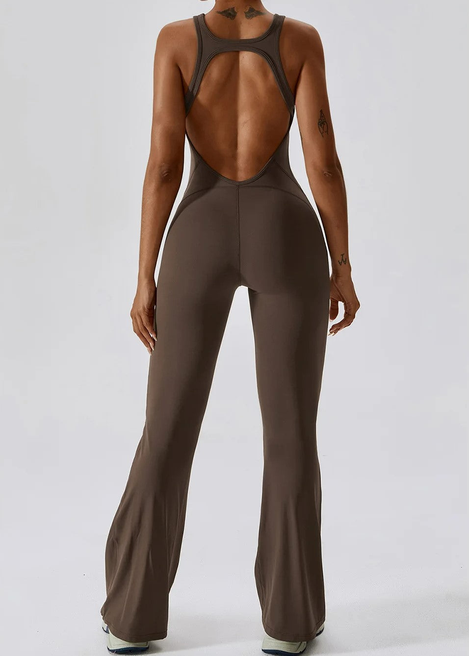 Brown Jumpsuit Backside#color_coffee