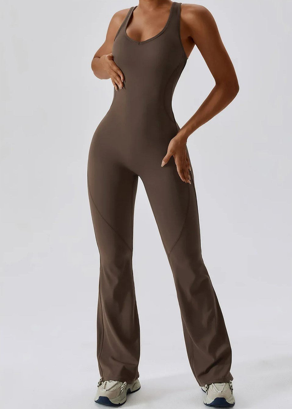 Brown Jumpsuit Frontside#color_coffee