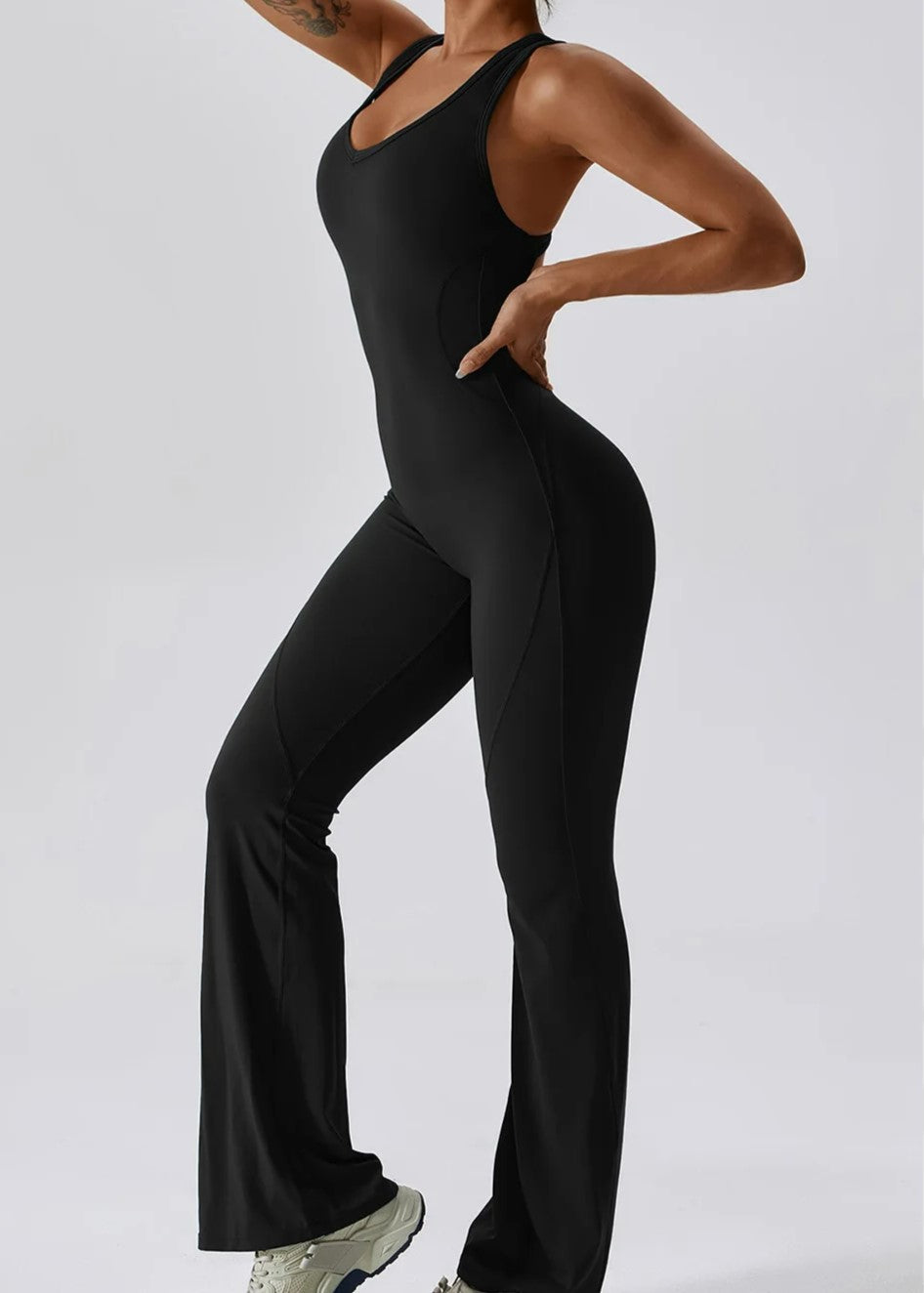 Black Jumpsuit Sideview#color_black