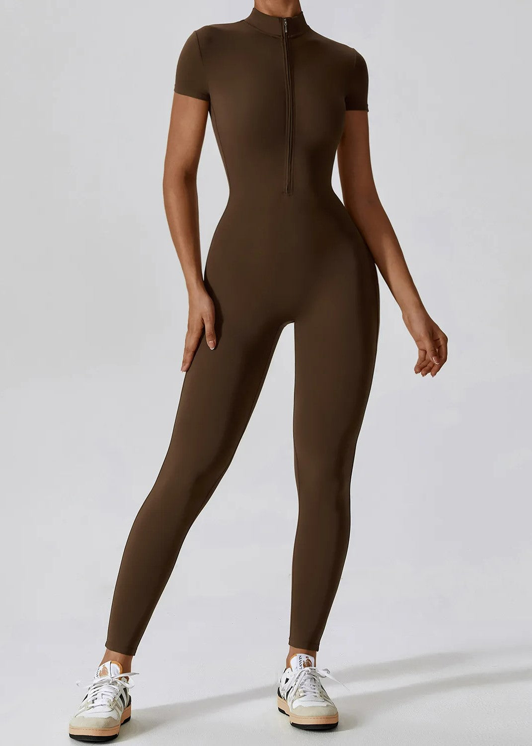 Brown Jumpsuit Frontside#color_coffee