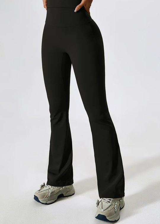 Black Flared Leggings Sideview#color_black