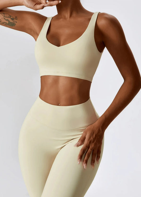 Beige Sports Bra Frontside#color_cream