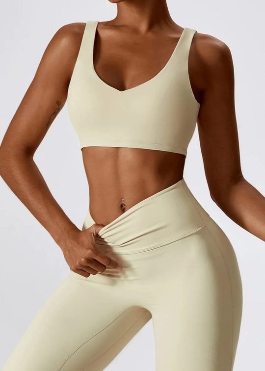 Beige Sports Bra Frontside#color_cream