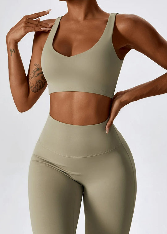 Beige Sports Bra Frontside#color_sand