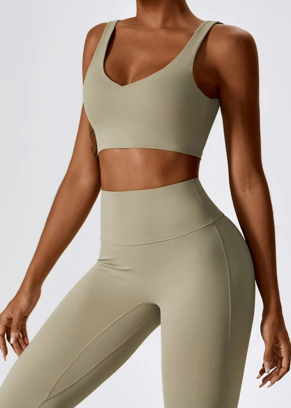 Beige Sports Bra Frontside#color_sand