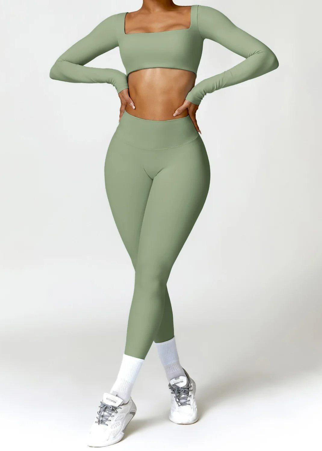 Green Leggings Frontside#color_sage