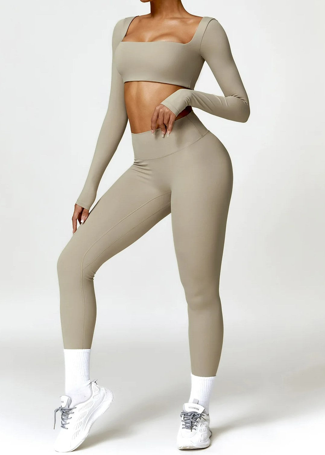 Beige Leggings Frontside#color_sand