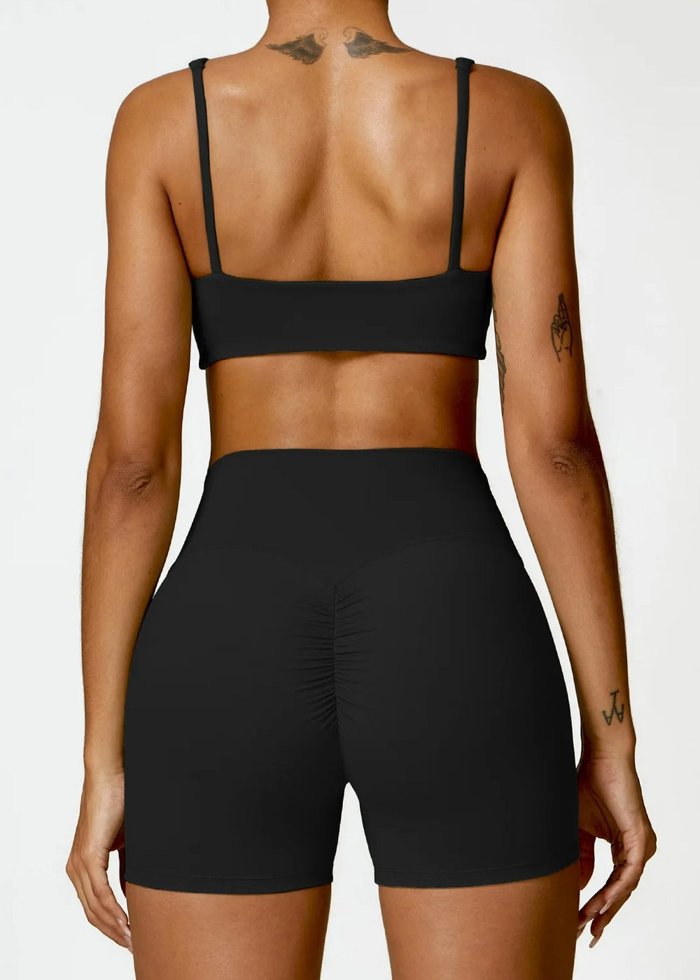 Black Sports Bra Backside#color_black