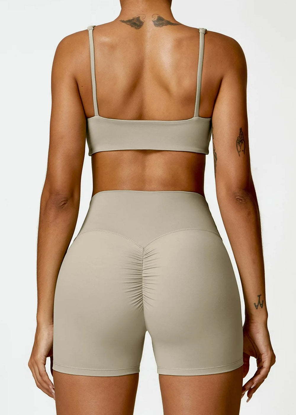 Beige Sports Bra Backside#color_sand