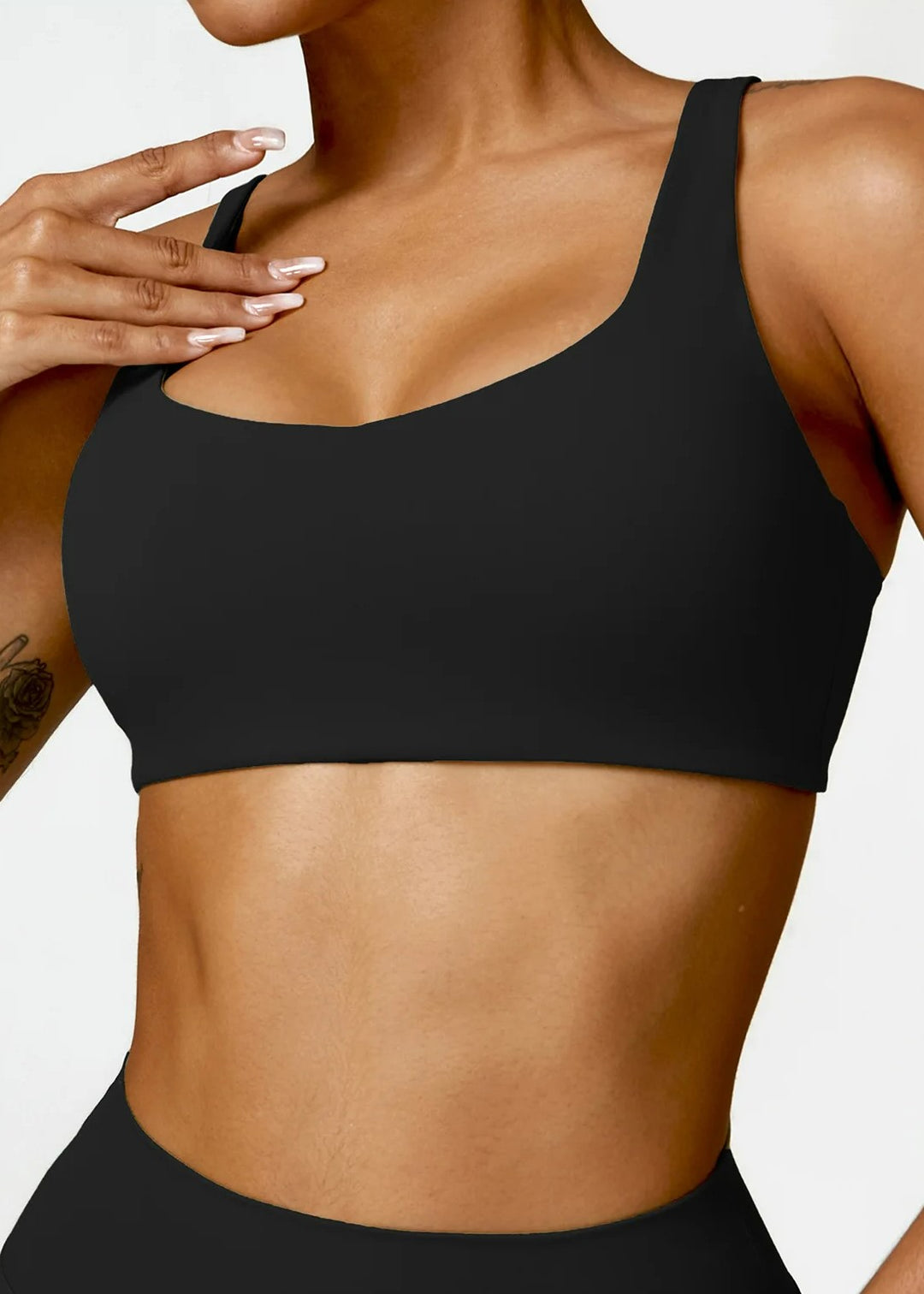 Black Sports Bra Frontside#color_black