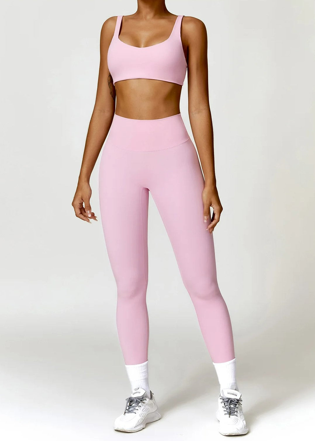 Pink Sports Bra Frontside#color_baby-pink