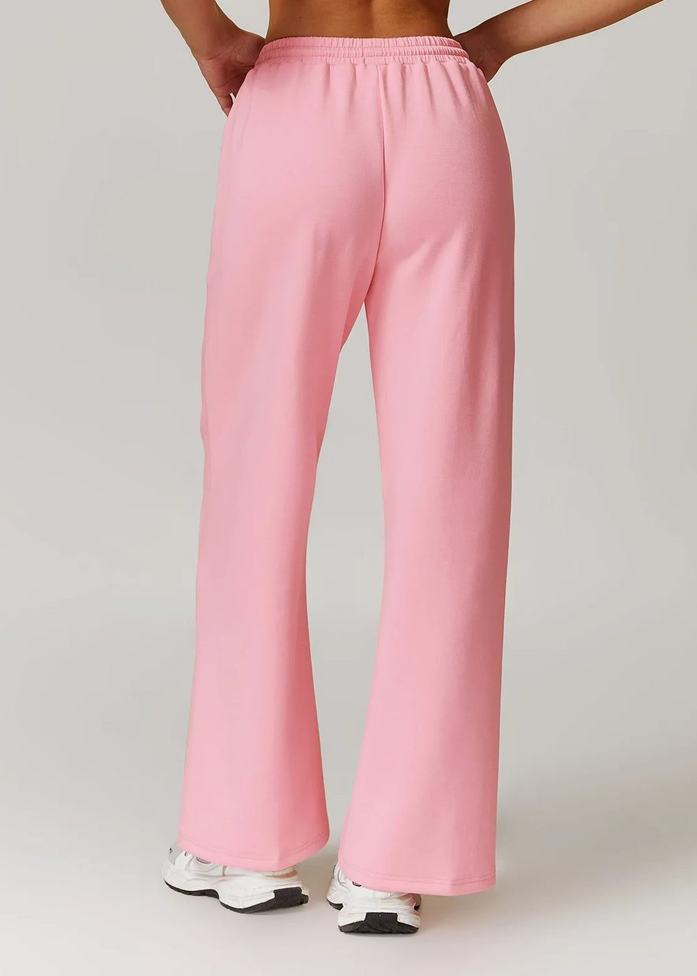 Pink Flared Joggers Backside#color_pink