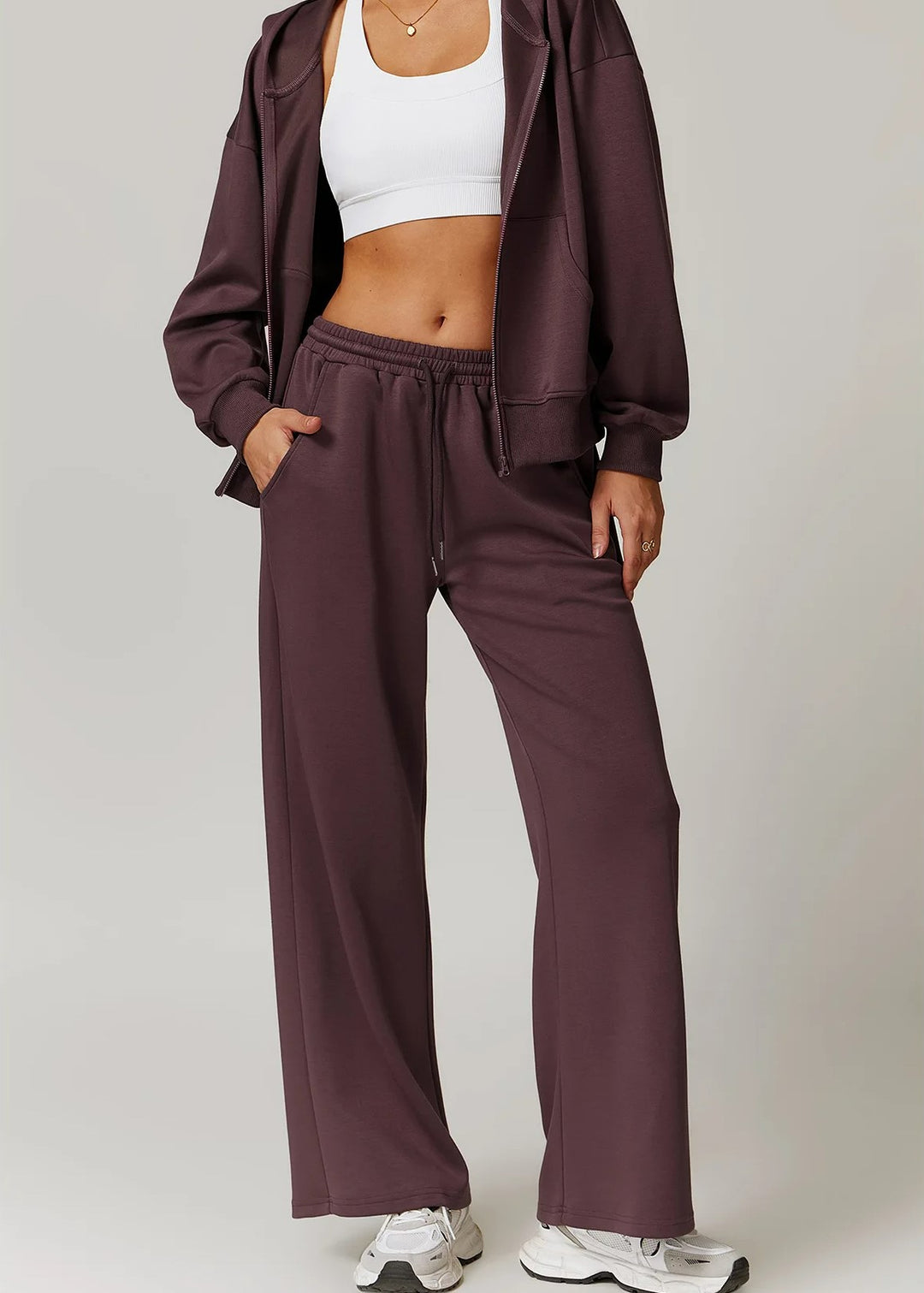 PurpleFlared Joggers Frontside#color_purple