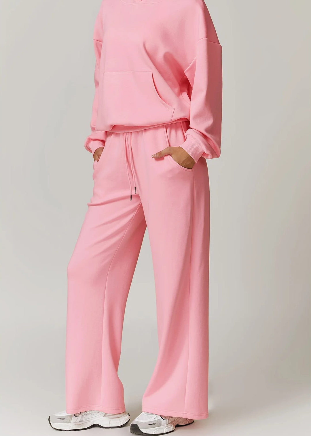 Pink Flared Joggers Sideview#color_pink