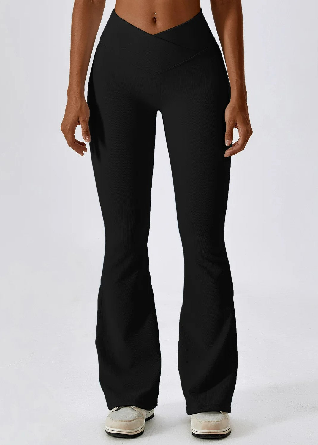 Black Flared Leggings Frontside#color_black