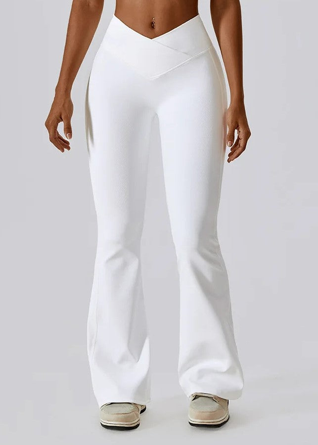 White Flared Leggings Frontside#color_white