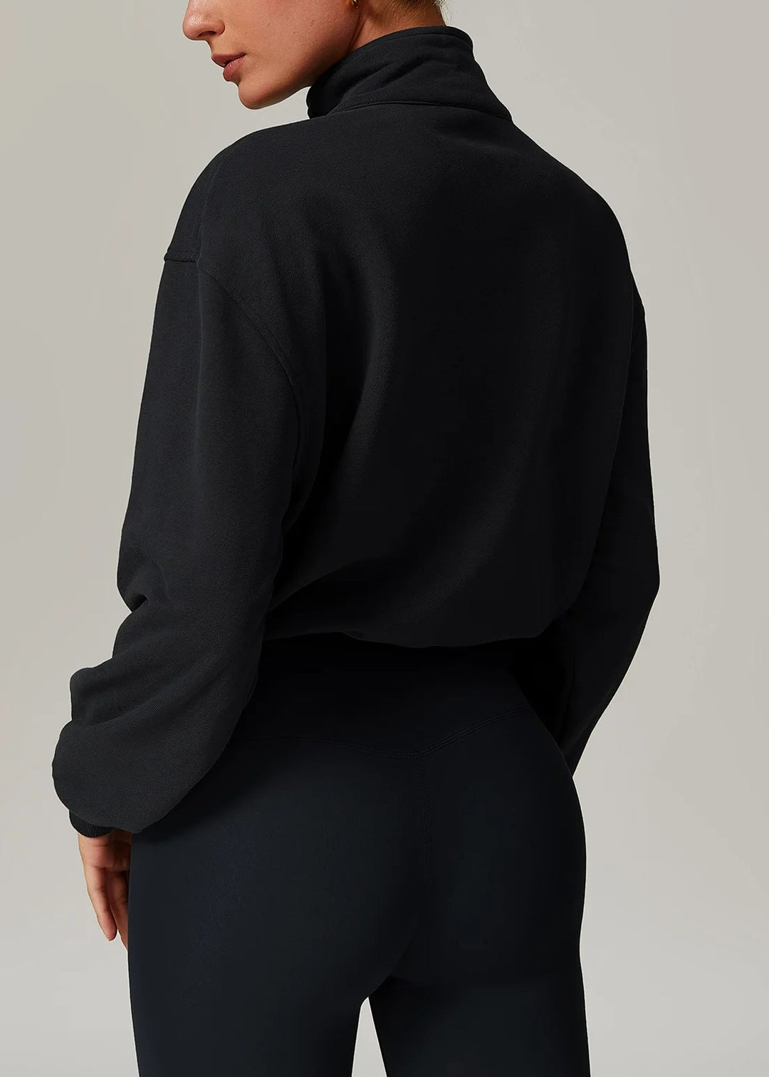 Black Half Zip Backside#color_black