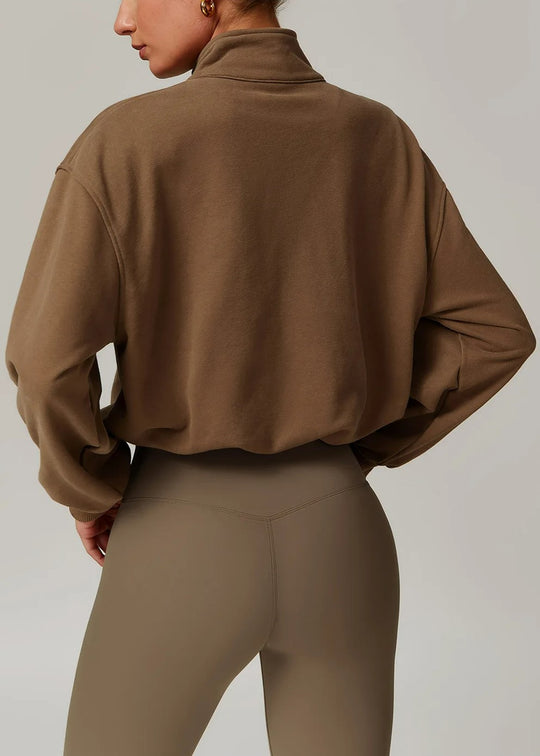 Brown Half Zip Backside#color_coffee