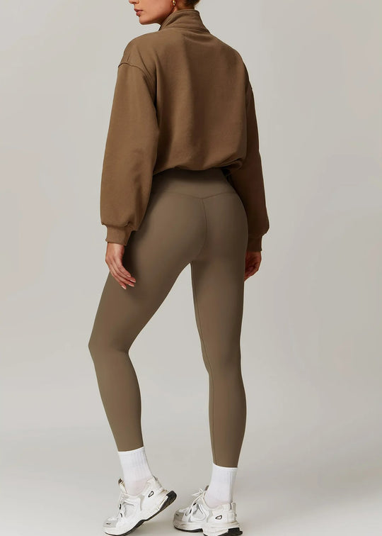 Brown Half Zip Backside#color_coffee