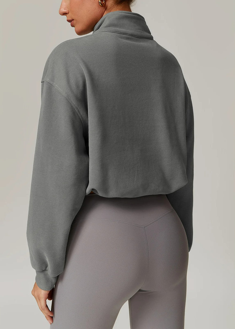 Gray Half Zip Backside#color_graphite