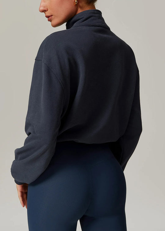 Blue Half Zip Backside#color_navy