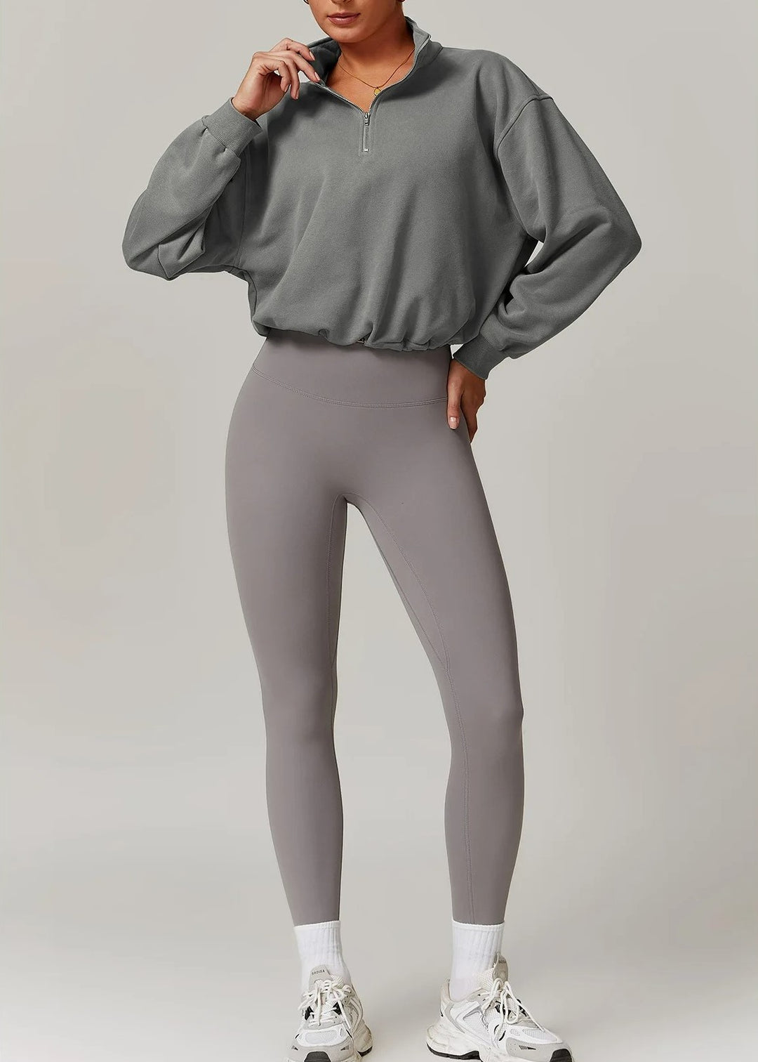 Gray Half Zip Frontside#color_graphite