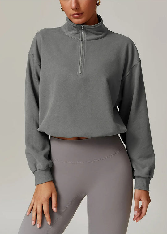 Gray Half Zip Frontside#color_graphite