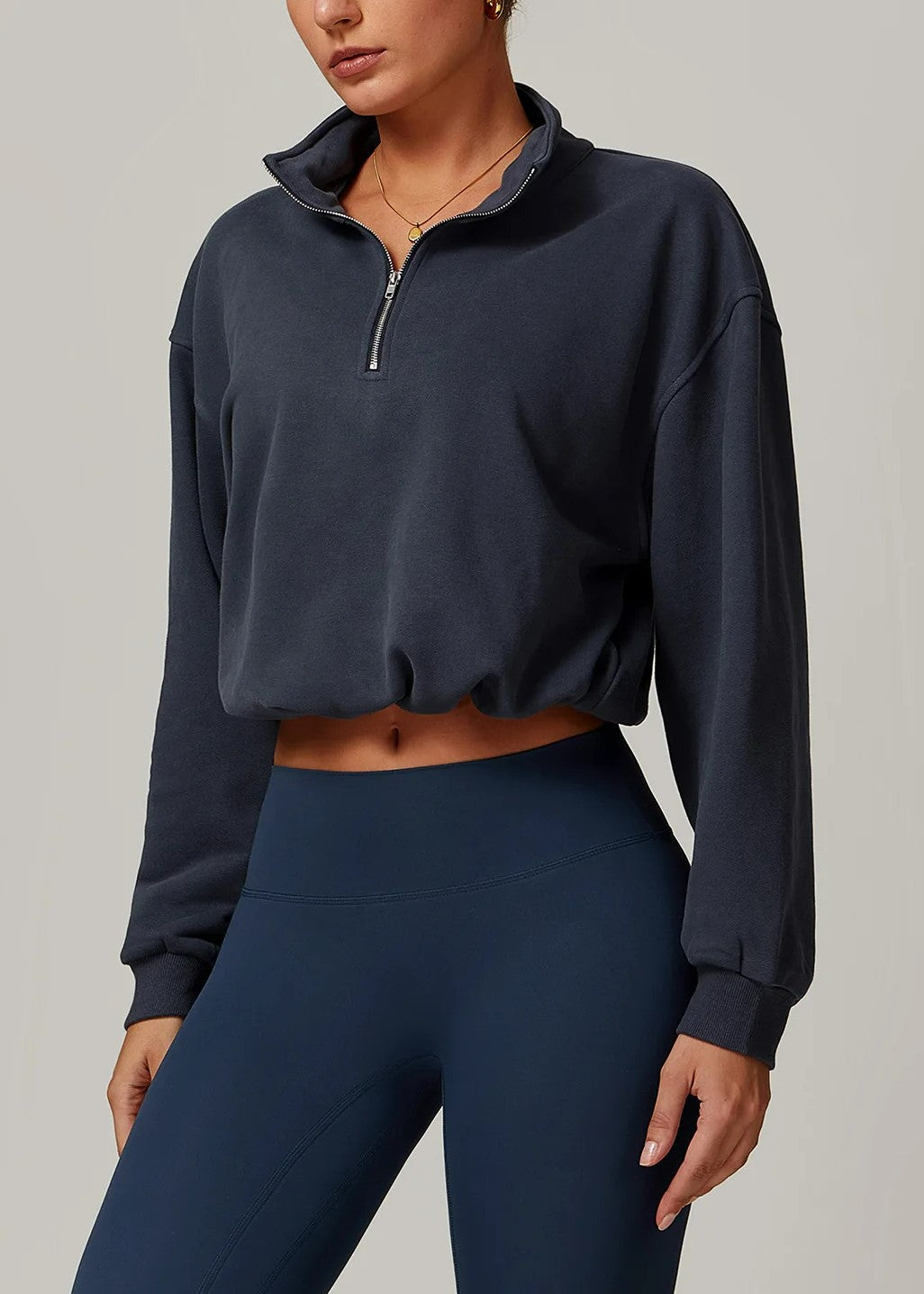 Blue Half Zip Frontside#color_navy