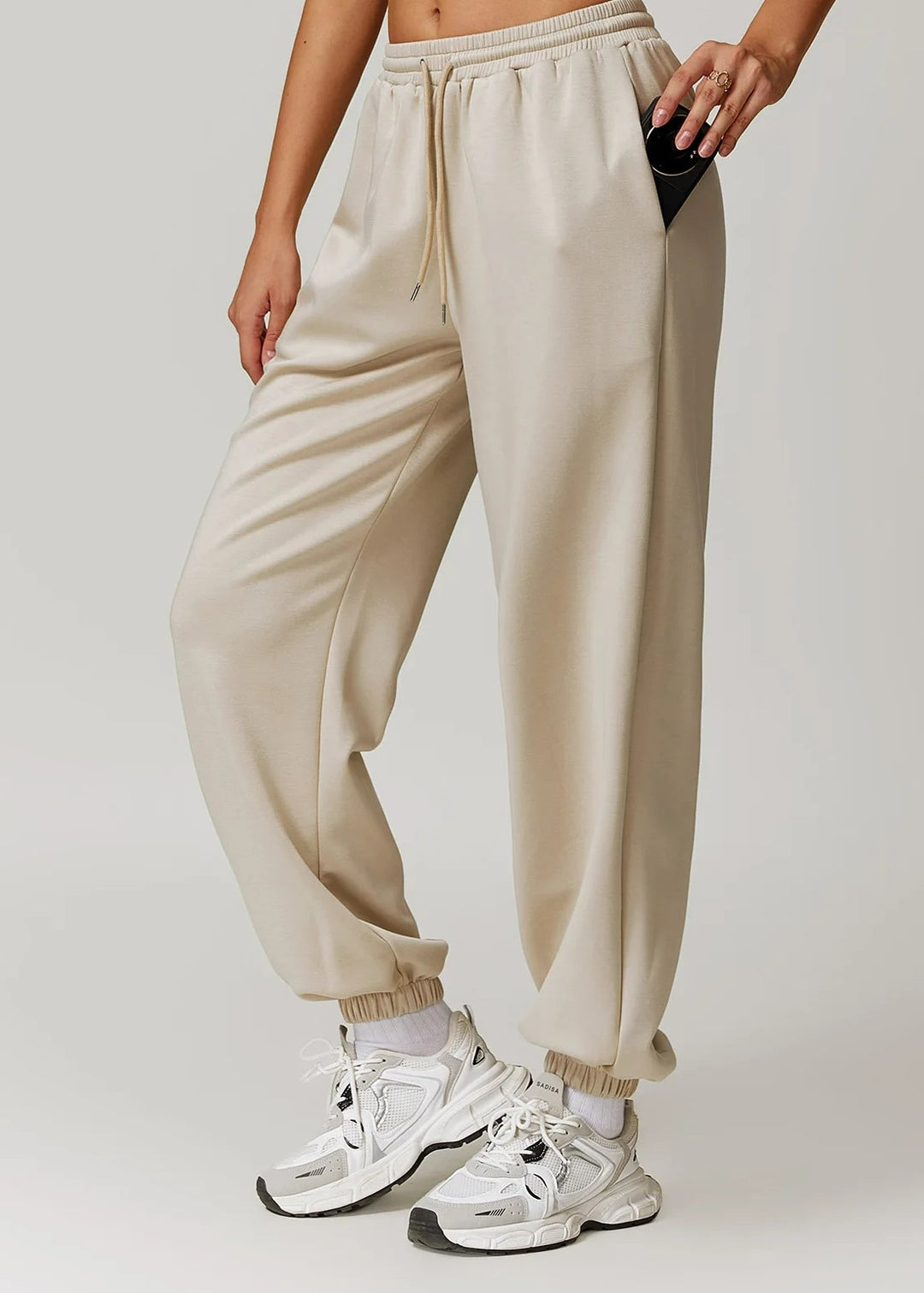 Beige Joggers Sideview#color_beige