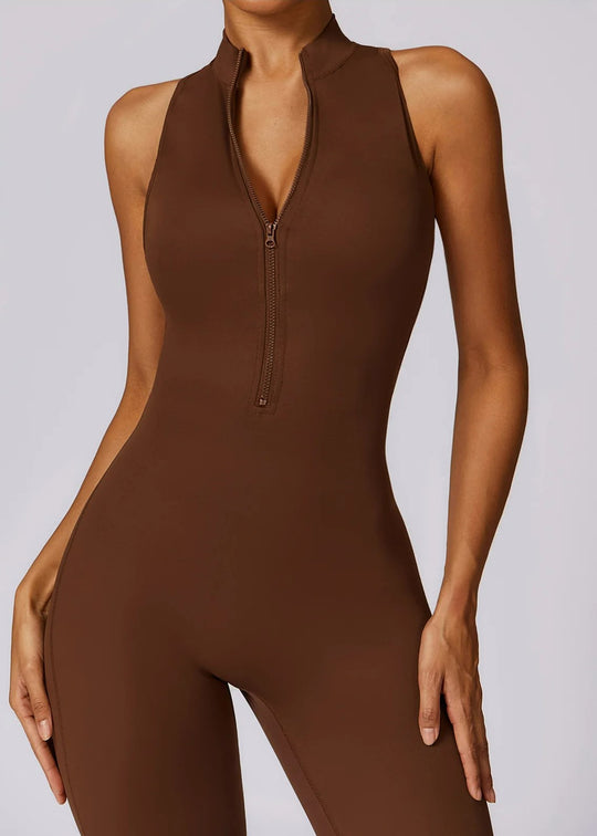 Brown Jumpsuit Frontside#color_chocolate