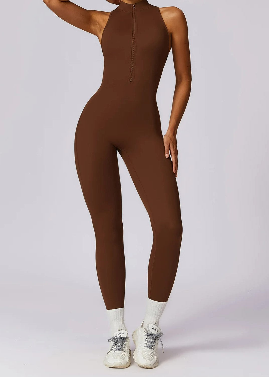 Brown Jumpsuit Frontside#color_chocolate