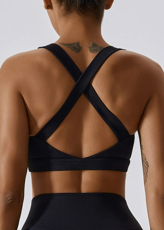 Black Sports Bra Backside#color_black