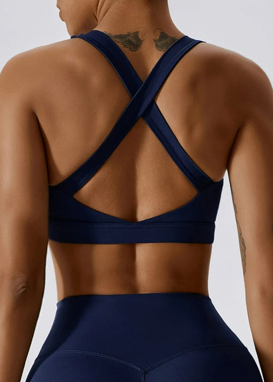 Blue Sports Bra Backside#color_navy