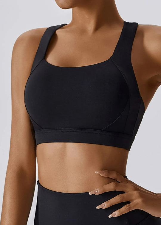 Black Sports Bra Frontside#color_black