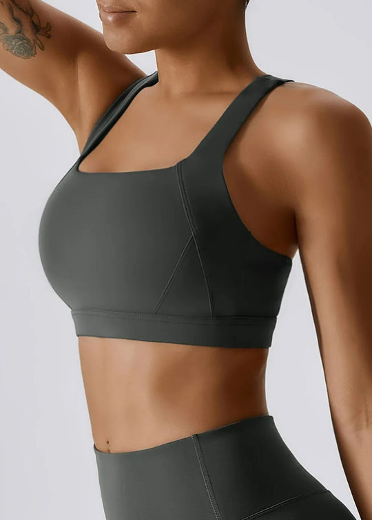 Gray Sports Bra Frontside#color_graphite